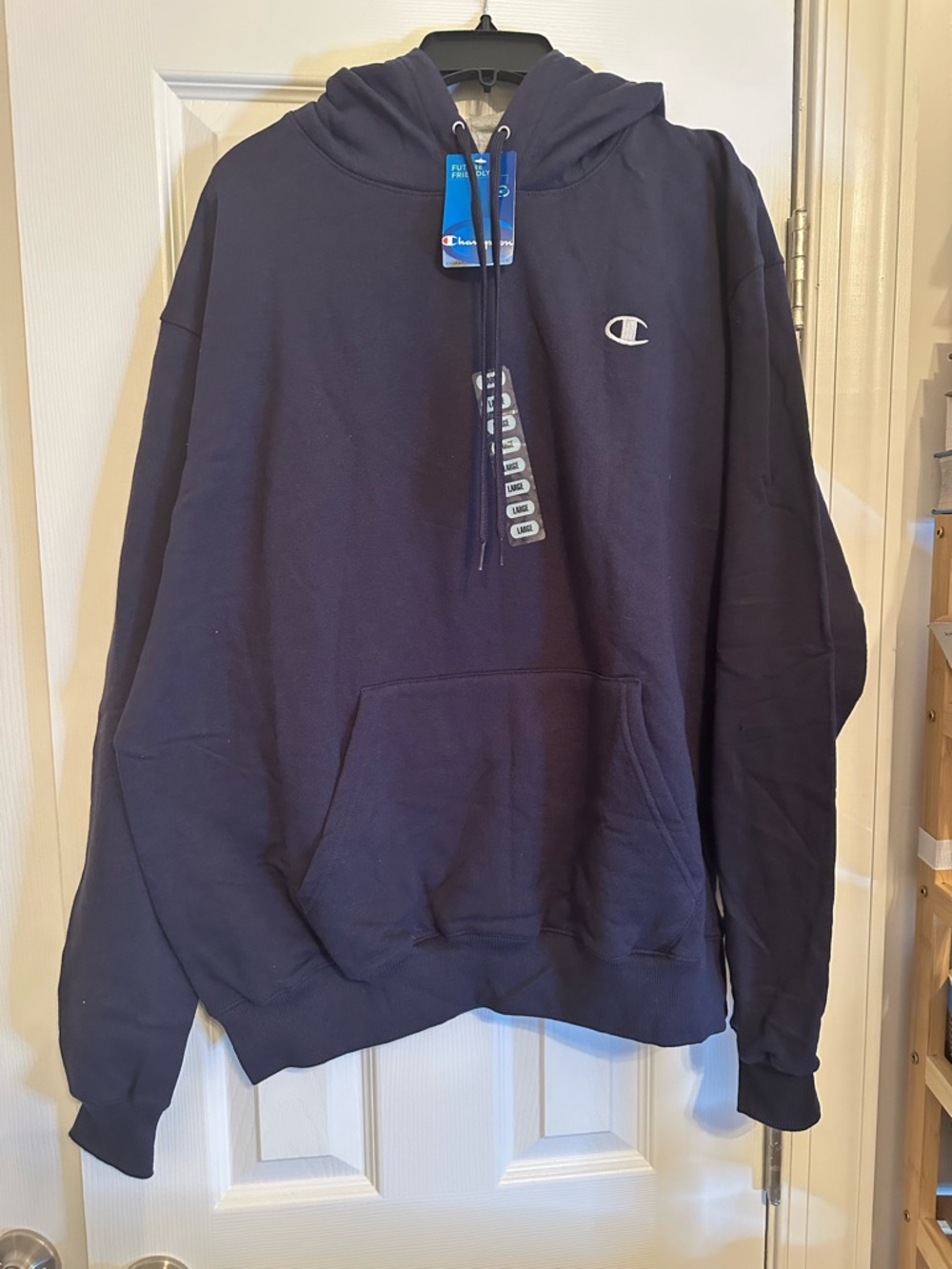 NWT (2) Champion Men's Royal Blue & Navy Zip-Up Hoodies, Large - Picture 3 of 8